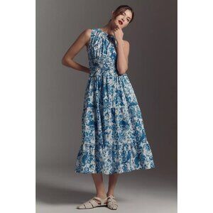 By Anthropologie Sleeveless Poplin Smocked Midi Dress 2X
